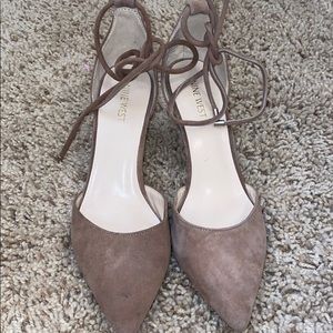 Tan suede heels